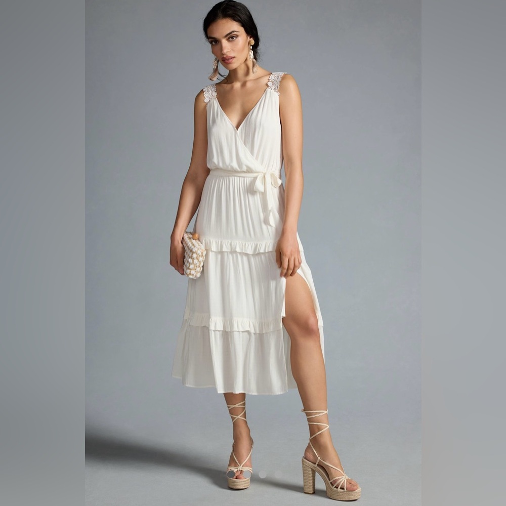 Paige for Anthropologie riviera lace strap dress. Size Large.